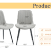 Extended Seat Cushion PU Dining Chair Set - Four Pieces,Ergonomic Design.Smooth line design,Integral metal leg structure,Can integrate well into various modern home decoration styles.