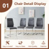 Table and chair set.63"x31.5x30" Luxurious Snow Mountain Patterned Sintered Stone Table with Silver Metal Butterfly Legs.Paried With 4 Dark Gray High-quality PU Chairs With Arched Metal Legs.