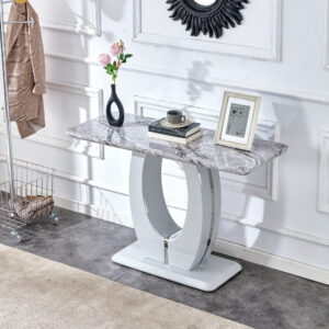 Modern minimalist light gray MDF material rectangular counter bar table 47.2 "x 18" x 29.5 "for bedroom bedside entrance, house balcony, office bathroom BT-1280 W1151S00649