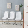 Table and chair set.63*31.4 Inch Pandora Patterned Sintered Stone Dining Table Set - 6 White Chairs With Silver Metal Legs.Modern Light Luxury.Perfect For Dinner Room,Meeting Room,Kitchen,etc.