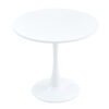 Table and chair set.Hourglass-Shaped Stable Small Round Table -31.9" * 31.9" with 2 Cream-Style dining chairs with a vertical line design on backrest.Adding a warm atmosphere to your family.