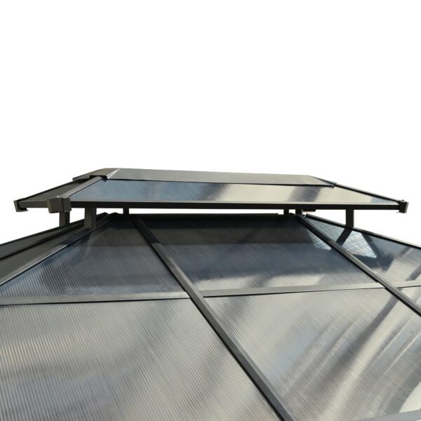 TREXM 10'x12' Hardtop Outdoor Gazebo, Heavy Duty Double Roof Patio Gazebo with Aluminum Frame, Double-Layer Side Walls Mosquito Netting & Privacy Curtains for Patio, Garden, Backyard (Beige)