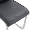 Luxury Simple Arch Chair - Set of 8 Dark Gray PU Material High Resilience Dining Chair with Arched Metal Silver Leg.Crazy Horse Texture PU Dining Chairs.