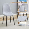 Table and chair set.79"x31.5" with X-shaped Black Metal Table Legs,Wood Grain Textured MDF Crossbeam.Paired With 8 Chairs Made Of Light Gray Lnen Fabric.Iron pipe spraying Legs.