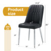 2 modern dining chairs, smooth PU leather backrest and silver-toned metal legs for a comfortable home experience for kitchens, bedrooms and offices.