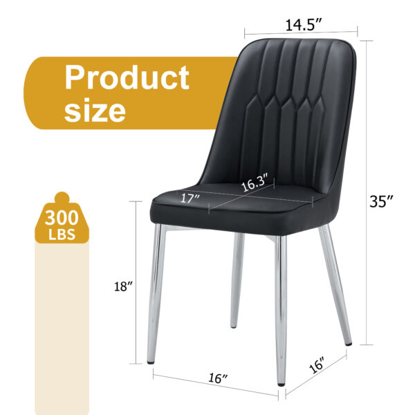 341c490d6a4a414bba5d7cbdc7041c7f_22895d6aee903162f36feb7a54353c1d 2 modern dining chairs, smooth PU leather backrest and silver-toned metal legs for a comfortable home experience for kitchens, bedrooms and offices.