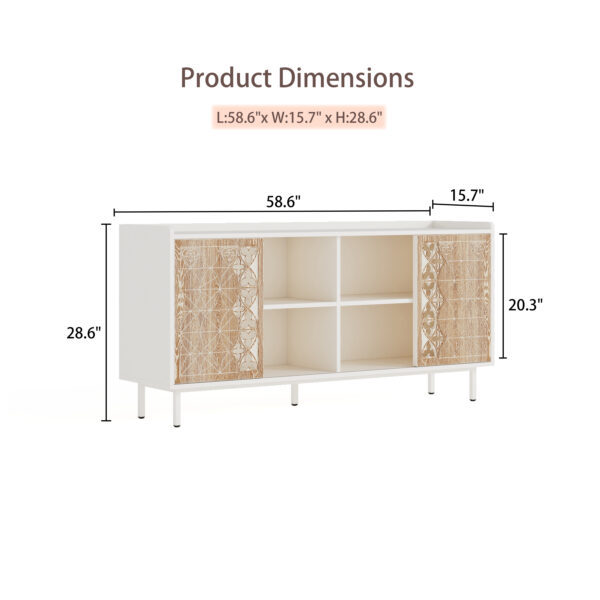3421b4e3346848e096dc9aa8a8aa52d1_068ff88490681f1d688676838a9a8b20 Sicotas Mid Century Sideboard Storage Rustic Sliding Door Solid Wood Cabinet for Living Room Decorative TV Buffet and Storage for TV Stand,Sideboards,Accent Cabinets