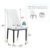 4 Dining Chair Set, White Dining Chair Set, PU Material High Back Seat and Sturdy Black Leg Chair for Dining Room, Kitchen and Living Room c-010