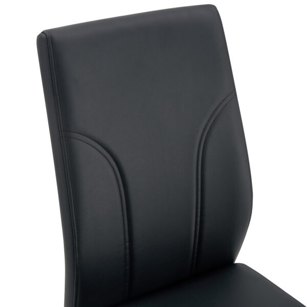 4 Dining Chair Set, Black Dining Chair Set, PU Material High Back Seat and Sturdy Leg Chair, Suitable for Dining Room, Kitchen, Living Room