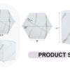 Modern minimalist style hexagonal white marble patterned MDF coffee table set (two-piece set) .Complex texture patterns, style and texture coffee table to redefine your interior decoration.