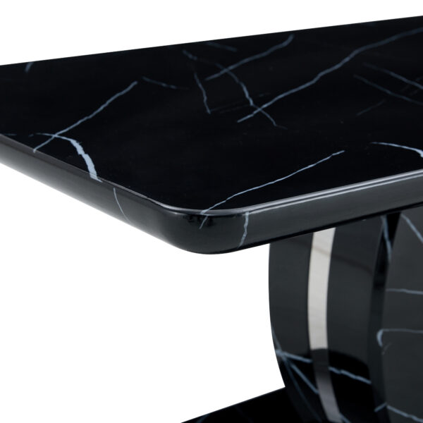 34e791b3742c4aefaa465ce29589056b_0ba2958ce2664f5991bf7ee45f58d1ed Modern minimalist black MDF pattern sticker pattern MDF rectangular coffee table. Add a peaceful and comfortable atmosphere to your home. MDF coffee table, black MDF pattern sticker, side table.