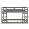 Full Over Full Bunk Bed with Ladder, Gray(OLD SKU:WF286327AAE)