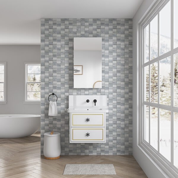 20'' W x 36'' H Surface Frameless Mirror Medicine Cabinet, Beveled Mirror Edges Bathroom Medicine Cabinet, Left opening door