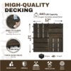 Acacia Wood Interlocking Deck Tiles Checker Pattern, 30 PCS  12" x 12" Dark Brown Square Acacia Hardwood Outdoor Flooring for Patio, Bancony, Pool Side,...