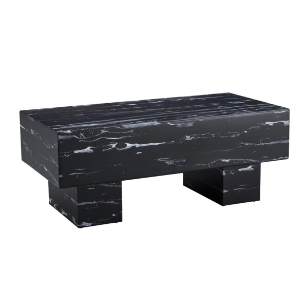 353e1f4a6d47487b845b7349b7f98711_20240123_5e1bc0ca807cd7308854dd384421bcb4 The black coffee table has patterns. Modern rectangular table, suitable for living rooms and apartments. 43.3"*21.6"*17.2"