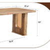 64.5 x 35.4 Inch Stylish Wood Color Textured Dining Table, Perfectly Blending Simplicity And Transparency. Made of MDF Material With Wood Grain Stickers, It Exudes A Strong Sense Of Fashion.