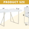 Table and chair set.55"x31.4" Cream-Style White MDF Dining Table Set with 6 White Chairs With Silver Metal Legs.MDF Tabletop and metal frame legs.Adding a warm and gentle atmosphere to your family.