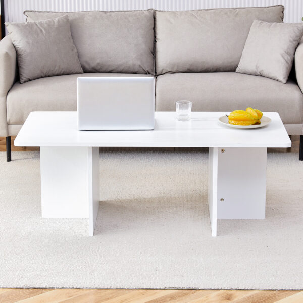 A modern and practical white coffee table. The coffee table is made of medium density fiberboard material, Suitable for living room, bedroom, and study. CT-2O