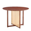 Chinese countryside retro solid wood round table, simple modern imitation rattan table, wooden table, desk. Suitable for dining room, living room, office