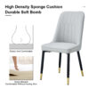 Table and chair set.The table has a glass top with imitation marble pattern stickers and stainless steel golden legs. Paried with chairs with PU artificial leather backrest cushions and black legs.