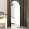 The 3rd generation aluminum alloy metal frame arched floor mounted wall mirror, upgraded in quality, bathroom makeup mirror, bedroom entrance, clothing store, gold 65 "* 23 "W1151121956