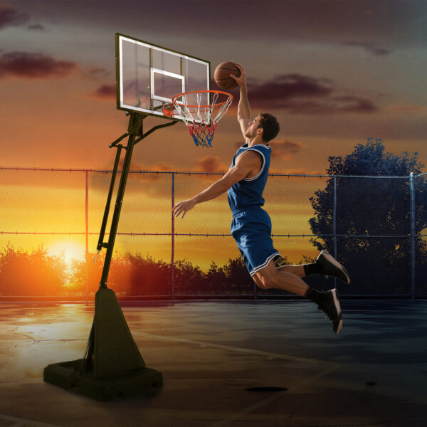 35ef2b16ccd34d69b3ca7664d5fa8dae_cdf91ba8fef62678b6d6b282ff074dd8 Portable Basketball Hoop for Youth Adults & Professional Match,Adjustable Height 8.04 ft to 10.01 ft,44 inch Backboard with Rebound System, Indoor/Outdoor Basketball Goal with Rebound Board and Wheels