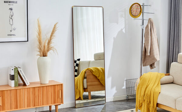 The 4th generation floor standing full-length mirror. wall mirror, bathroom makeup mirror, bedroom foyer, clothing store, wall mounted.    65 "* 23.2"