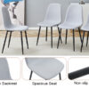 Comfortable Linen-Cotton Dining Chair Set - Six Pieces in Light Gray.Integrated Seat and Backrest,Linen-Cotton Material,Modern Home Matching.