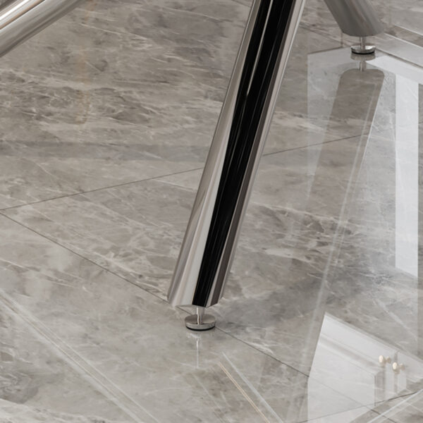 3696cd5a4f96460c8db658eba6e7759e_cb49fb0f8bb23ef67eb06586b17e6a6d Large modern minimalist rectangular dining table with 0.39 "imitation marble black tabletop and silver metal legs, suitable for kitchen, dining room, living room, conference room.W1151S00985