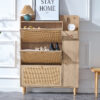Modern minimalist storage cabinet, Japanese rattan shoe cabinet, bed top cabinet, small home furniture. Suitable for corridors and living rooms.    W115170127