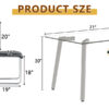Table and chair set.71 * 35.4 inch rectangular dining table.Tempered Glass Tabletop,Silver 7-shaped Metal Table Legs.Paried With 6 Black High-quality PU Chairs With Arched Metal Legs.