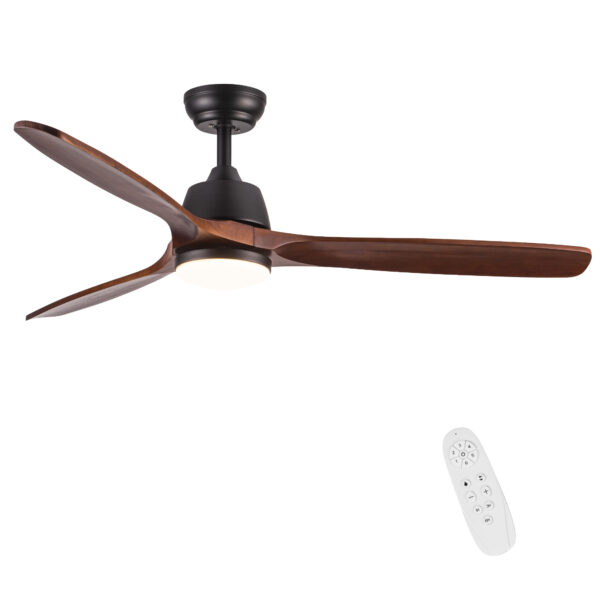 52" YUHAO Farmhouse Rustic  LED Ceiling Fan with Remote Control