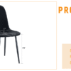 Luxury Simple Chair - Set of 4 BLACK Linen-Cotton Material High Resilience Dining Chair with Metal Black Leg.Integral metal leg architecture,Suitable for various interior decoration styles.