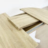 Dining Table for Farmhouse Kitchen 59x43 Inch Expandable Oval Table Top with Removable Leaf Trestle X Shaped Base White
