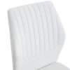 Luxury Simple Chair - Set of 6 White PU Material High Resilience Dining Chair with Metal Silver Leg.The Chair Back Has a Vertical Stripe Design With Smooth And Uniform Lines.