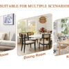 Modern Minimalist Black Dining Chair Set - Four Chairs per Box, Stable and Comfortable.Modern Mid-Century Style Upholstered Side Chairs,Spoon Shaped Chairs With Black Metal Legs.