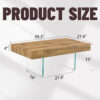 Natural Style MDF Coffee Table - 39.3"x21.6" with Tempered Glass Legs.Density Board Sticker,Reinforced Glass.