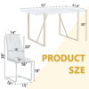 Table and chair set.55"x31.4" Cream-Style White MDF Dining Table Set with 6 White Chairs With Silver Metal Legs.MDF Tabletop and metal frame legs.Adding a warm and gentle atmosphere to your family.