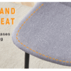Luxury Simple Chair - Set of 4 Light Gray Linen-Cotton Material High Resilience Dining Chair with Metal Black Leg.Integral metal leg architecture,Suitable for various interior decoration styles.