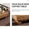 This modern rectangular coffee table features a stylish wood color, making it an ideal addition to any living room or apartment, and measures 43.3 "x 21.6" x 17.2 ".W1151P168335