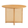 Chinese countryside retro solid wood round table, simple modern imitation rattan table, wooden table, desk. Suitable for dining room, living room, office