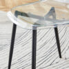 Modern minimalist transparent dining chair, plastic chair, armless crystal chair, Nordic creative makeup stool, negotiation chair, set of 4 pieces, black metal legs,TW-1200