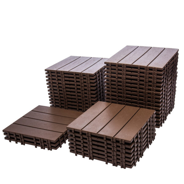 76-Pack 11.42"x11.42" Plastic Interlocking Deck Tiles - 68.80 Sq.Ft Outdoor Plastic Flooring,Super Durable & Waterproof, All-Weather Indoor/Outdoor Use,Eco-Friendly Non-Toxic Material