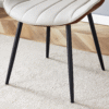 Extended Seat Cushion PU Dining Chair Set - Four Pieces.Smooth line design,Integral metal leg structure,Can integrate well into various modern home decoration styles.Gray and Brown Splicing Colors.