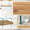 31.4 Inch Modern Two-Tier Square Coffee Table -An Elegant Combination of Clear Glass and Light Wood Texture Sticker.It can be used not only as a coffee table but also as a side table or display stand.