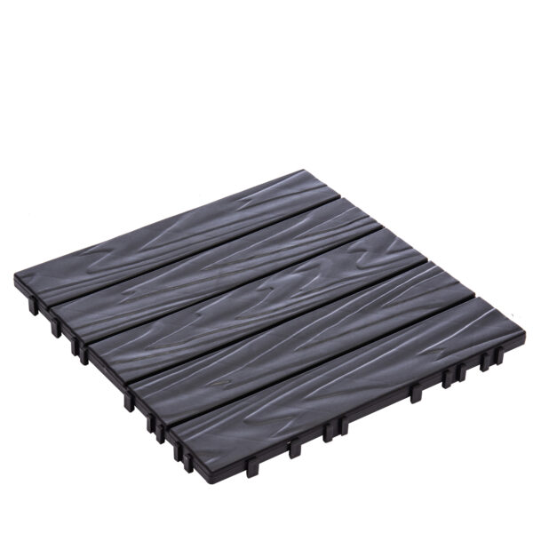 76-Pack 11.42"x11.42" Interlocking Deck Tiles - 68.80 Sq.Ft 3D Wood Grain Plastic Flooring for Outdoor Use , Waterproof & Moisture-Proof Patio Tiles , All-Weather Use & Easy Snap-Together Installation