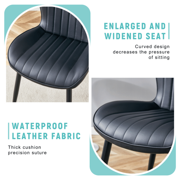 38d784f7cb5f4a4797eef275946aa05c_751786d003c08b7d8294a8f062e7fffe The Black Minimalist Ergonomic Dining Chair Comes In A Pack of 4, With A Comfortable Design Of Extended And Curved Seat Cushions, Unlocking A Comfortable And Minimalist New Sitting Posture.