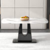 A modern, minimalist, and luxurious dining table with a white imitation marble tabletop and MDF legs with U-shaped brackets. Tables in restaurants and living rooms 63"*35.4"*30  F-U
