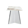 63"x31.5x30" Pandora Patterned Rock Slab Dining Table with Silver Stainless Steel Butterfly Legs.The tabletop is designed to be scratch and heat resistant.Slabs Tabletop,Stainless Steels Legs.