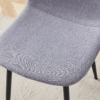 Luxury Simple Chair - Set of 4 Light Gray Linen-Cotton Material High Resilience Dining Chair with Metal Black Leg.Integral metal leg architecture,Suitable for various interior decoration styles.